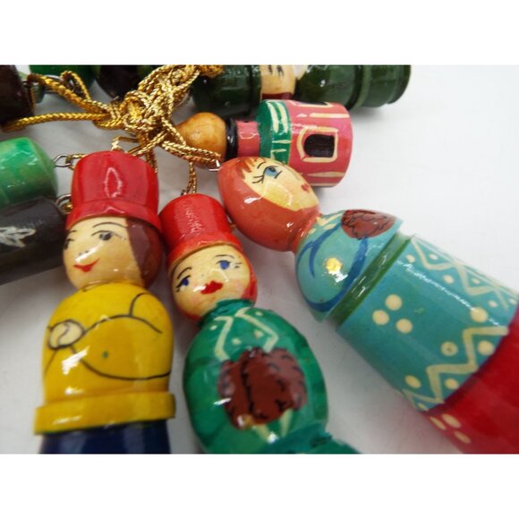 Original Russian Handcrafted Wood 10" Nesting Doll with 11 Ornaments - Picture 16 of 16